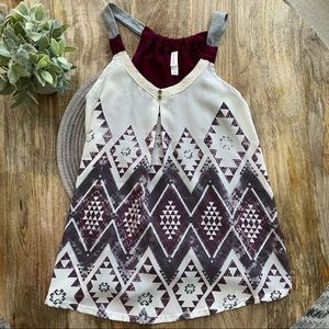 4/$25 Xhilaration Aztec print tank top